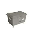 Conteneur pour batteries automobiles usagées CEMO, plastique renforcé de fibres de verre (PRV)/acier, gris platine, L 1200 x P 800 x H 810 mm, 400 l, avec pieds et couvercle