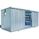 Conteneur pour produits dangereux ST 1700 SAFE Réservoir ECO, galvanisé, L 5080 x P 2170 x H 2300 mm, 1480 l, stockage actif, ventilateur temporaire antidéflagrant