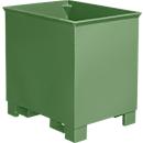 Conteneur pour trains de ligne de type C 30, pour les solides, empilable 3 fois, capacité 0,3 m³, jusqu'à 500 kg, vert réséda RAL 6011