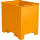 Conteneur pour trains de ligne de type C 80, pour les solides, empilable 3 fois, capacité 0,8 m³, jusqu'à 1000 kg, jaune-orange RAL 2000