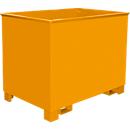 Conteneur pour trains de ligne de type CS 80, empilable par 3, capacité 0,8 m³, jusqu'à 1000 kg, jaune-orange RAL 2000
