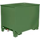 Conteneur pour trains de ligne de type CS 80, empilable par 3, capacité 0,8 m³, jusqu'à 1000 kg, vert réséda RAL 6011