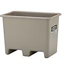 Conteneur rectangulaire Cemo, plastique renforcé de fibres de verre (PRV), gris, L 870 x l 570 x H 640 mm, 200 l, avec poches pour chariot élévateur