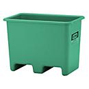 Conteneur rectangulaire Cemo, plastique renforcé de fibres de verre (PRV), vert, L 870 x l 570 x H 640 mm, hauteur 200 l, avec poches pour chariot élévateur