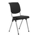 Conventio avec assise rembourrée, noir et armature, alu HAG