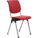 Conventio avec assise rembourrée, rouge et armature, alu HAG