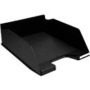 Corbeille à courrier Exacompta COMBO MAXI, A4+, jusqu'à 750 feuilles, porte-étiquette, empilable, label « Blauer Engel », L 255 x P 347 x H 103 mm, PS, noir