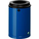 Corbeille à papier - acier galvanisé - 15 L - avec support mural - verrouillable - bleu gentiane