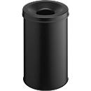 Corbeille à papier SAFE auto-extinguible, 30 litres, Ø 315 x H 495 mm, noir