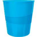 Corbeille à papier WOW LEITZ®, 15 L, bleu