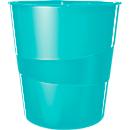 Corbeille à papier WOW LEITZ®, 15 L, bleu pétrole