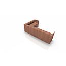 Corner reception desk SPEZIA, W 3655 x D 2055 x H 1130 mm, Canaletto walnut finish