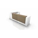 Corner reception desk SPEZIA, W 3655 x D 2055 x H 1130 mm, white/beige