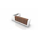 Corner reception desk SPEZIA, W 3655 x D 2055 x H 1130 mm, white/Canaletto walnut