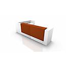 Corner reception desk SPEZIA, W 3655 x D 2055 x H 1130 mm, white/orange