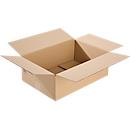 Corrugated cardboard packing boxes, W 392 x D 592 x H 200 mm, rectangular
