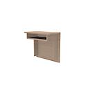 Counter-Element für Empfangstheke Basic C, verschiebbar, mit Ablagefach, B 670 x T 360 x H 620 mm, Gesamhhöhe auf Wange 1100 mm, Eiche hell