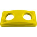 Couvercle pour bac Slim Jim®pour le tri de bouteilles ou cannettes, jaune