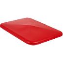 Couvercle pour conteneur rectangulaire, plastique, 227 L, rouge