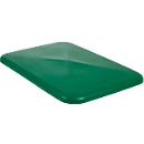 Couvercle pour conteneur rectangulaire, plastique, 227 L, vert
