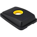 Couvercle pour poubelle Schäfer Shop Select de 60 l, avec ouverture ronde, L 450 x P 335 x H 50-100 mm, plastique, jaune