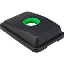 Couvercle pour poubelle Schäfer Shop Select de 60 l, avec ouverture ronde, L 450 x P 335 x H 50-100 mm, plastique, vert