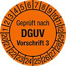 Crachá de teste, testado de acordo com a norma DGUV 3 