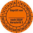 Crachá de teste, Testado por, de acordo com a norma DGUV 3 
