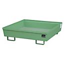 Cubeta colectora BAUER AO-4/A, acero, 280 l, An 1200 x P 1200 x Al 335 mm, verde