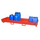 Cubeta colectora BAUER AO-4/B, acero, 280 l, An 2400 x P 800 x Al 285 mm, rojo