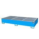 Cubeta colectora BAUER AW 1000-2/PE con rejilla, 2 IBC 1000 l, An 2665 x P 1315 x Al 440 mm, azul