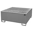 Cubeta colectora BAUER AW 1000/PE con rejilla, IBC 1000 l, An 1475 x P 1475 x Al 625 mm, gris