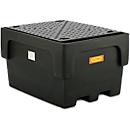 Cubeta colectora IBC, polietileno, 1100 l, 1500 kg, placa perforada de PE, accesible con transpaleta