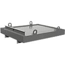 Cubeta para contenedor CW 1, acero, para contenedor fijo hasta 10 m³, ángulo inclinación 5°, 2300 x 2030 x 560, RAL7005