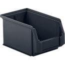 Cubo de almacenamiento de frente abierto SSI Schäfer LF 321, plástico reciclado, L 343 x A 209 x H 145 mm, 7,5 l, gris hierro, 14 unidades.