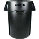 Cubo de basura Rubbermaid Brute, 166,5 l, redondo, bloqueador de rayos UV, L 612 x A 717 x H 796 mm, polietileno, negro