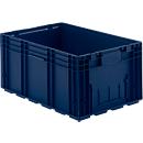 Cubo para apilar piezas pequeñas R-KLTR-KLT 6429, polipropileno, ancho 600 x fondo 400 x alto 280 mm, hasta 20 kg, azul zafiro