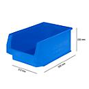 Cubos de almacenamiento SSI Schäfer serie PROFI LF 532, polipropileno, L 500 x An 312 x Al 200 mm, 23,5 l, azul