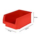 Cubos de almacenamiento SSI Schäfer serie PROFI LF 532, polipropileno, L 500 x An 312 x Al 200 mm, 23,5 l, rojo