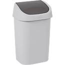 Curver Abfallbehälter Mistral, Swingdeckel, 100 % Recycling-Kunststoff, B 325 x T 253 x H 517 mm, 25 Liter, grau/anthrazit