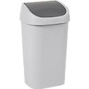 Curver Mistral afvalbak, klapdeksel, 100% gerecycled kunststof, B 400 x D 300 x H 690 mm, 50 liter, grijs/antraciet