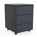 Dalosa mobile pedestal, 3 handleless drawers, W 390 x D 450 x H 550 mm, wood, anthracite