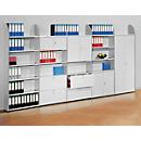 Dante® office shelving, shelving unit, H 2250 x W 800 mm, without back panel, light grey