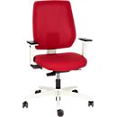 Dauphin Bürostuhl SPEED-O, Synchronmechanik, mit Armlehnen, Rückenlehne mit Synchro-Relax-Automatic, Gestell weiß, rot