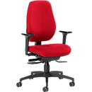 Dauphin bureaustoel SHAPE 28185, synchroonmechanisme, met armleuningen, hoge rugleuning, rood