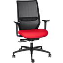 Dauphin office chair SHAPE ECONOMY 2 MESH, synchronised mechanism, with armrests, 3D seat joint, red