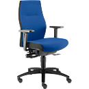 Dauphin office chair SHAPE XTL, synchronised mechanism, with armrests, sitting time: +8 hours, with universal castors, blue