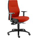 Dauphin office chair SHAPE XTL, synchronised mechanism, with armrests, sitting time: +8 hours, with universal castors, red