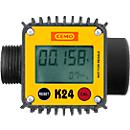 Débitmètre numérique K24 pour station-service mobile CEMO DT-Mobil Easy 850/100/980l, capacité de comptage 40 l/min, plastique, noir-jaune