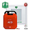 Defibrillator MedX5 HeartSave YA, automatische Schockabgabe, Sprachausgabe DE/EN, IP55, Metall-Wandkasten inkl. Alarm, mit HLW-Feedback-Sensor